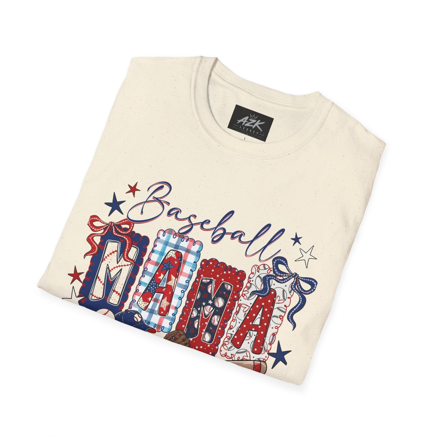 Baseball Mama T-Shirt — Patriotic Stars & Stripes Mom Tee