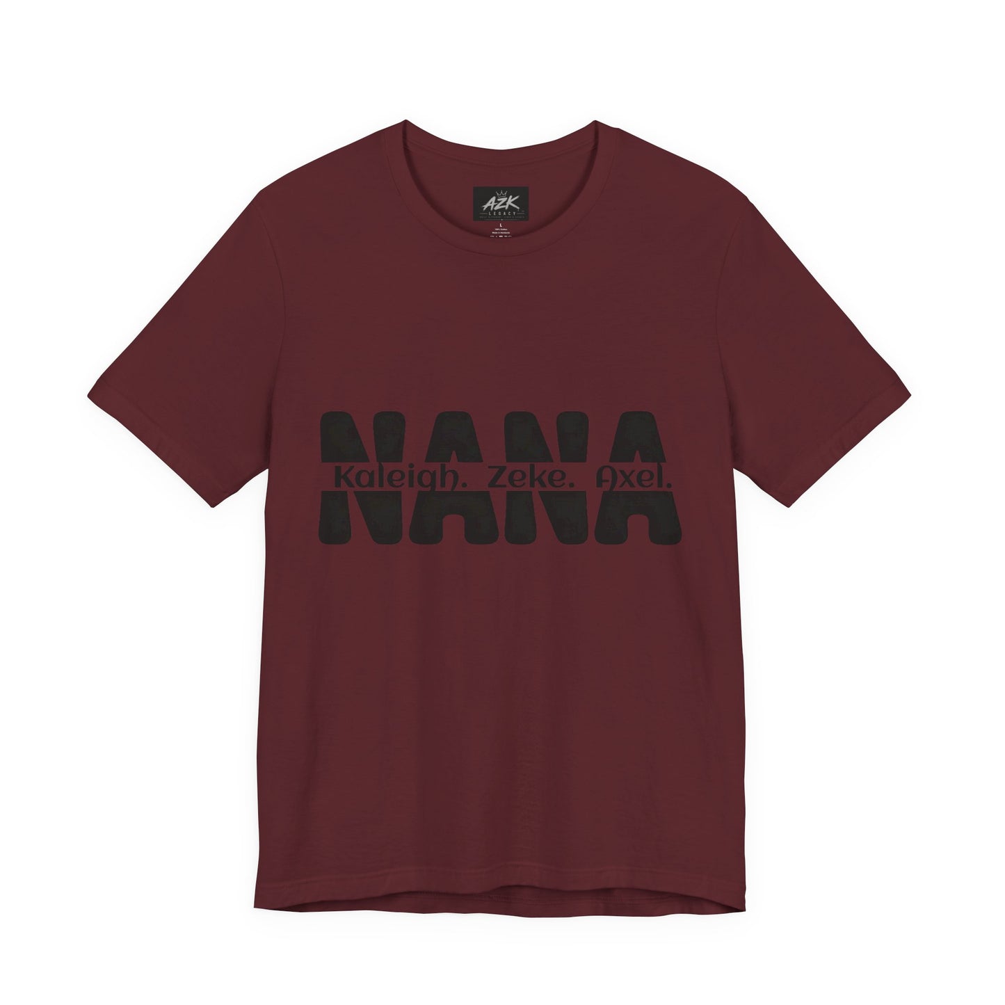 NANA Personalized Name Tee — Custom Grandma Shirt with Names (Kaleiah, Zeke, Axel)