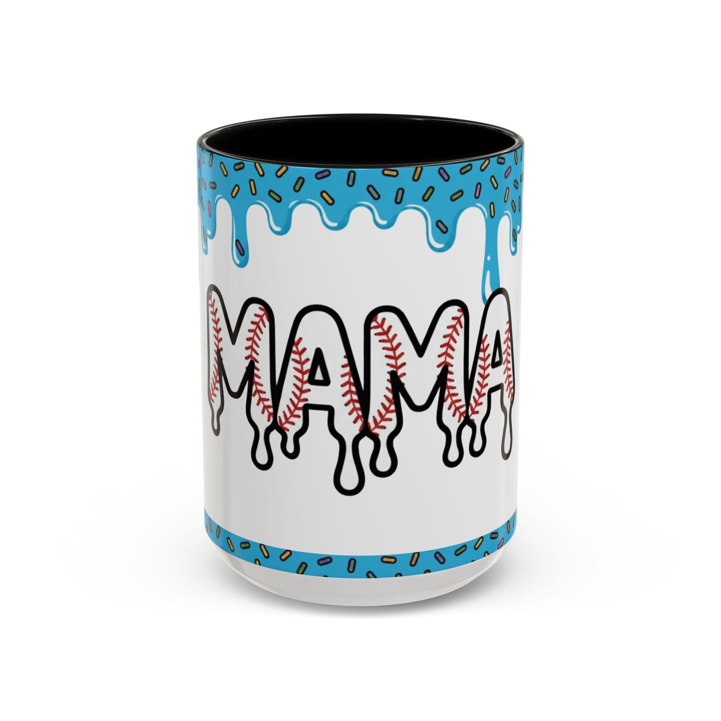 Mama Baseball Accent Coffee Mug — Drip Design for Baseball Moms (11/15oz)