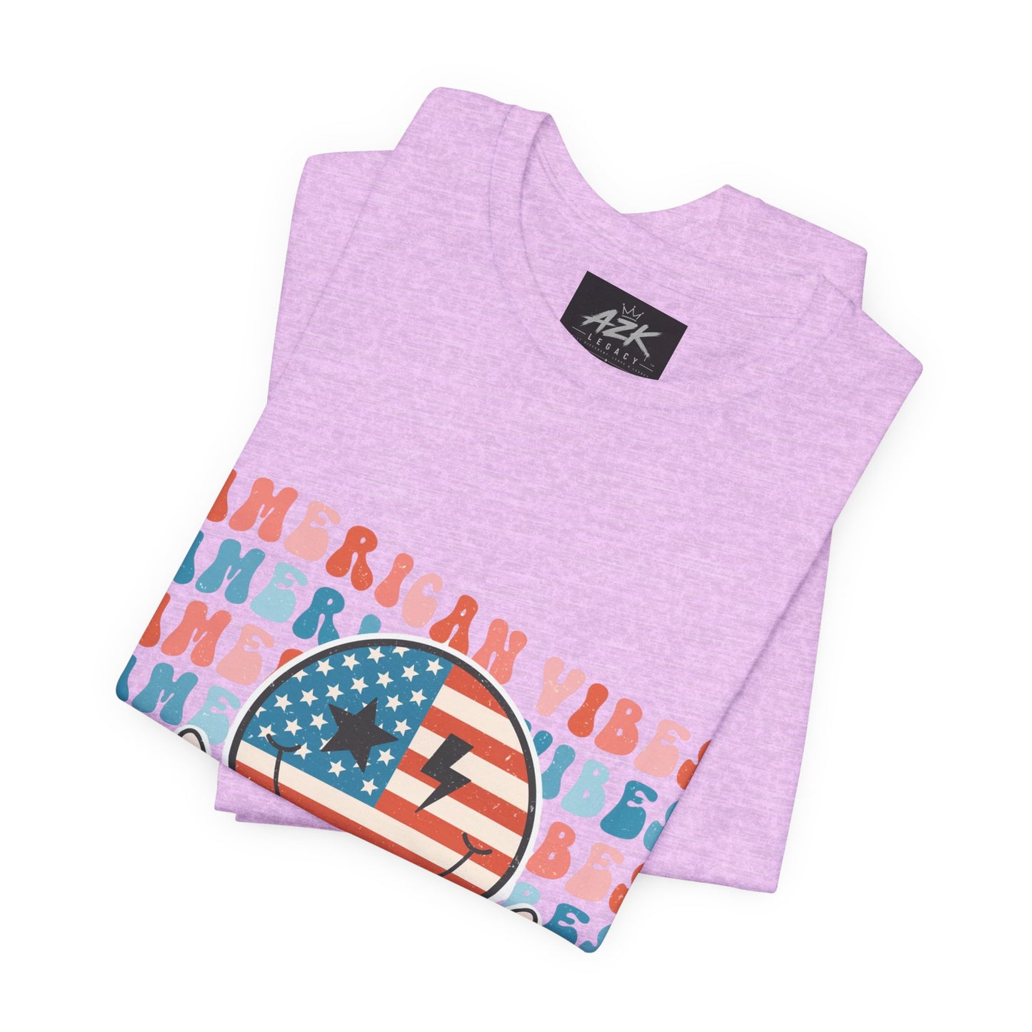 American Vibes T-Shirt — Retro Peace Sign Flag Tee (Fourth of July)