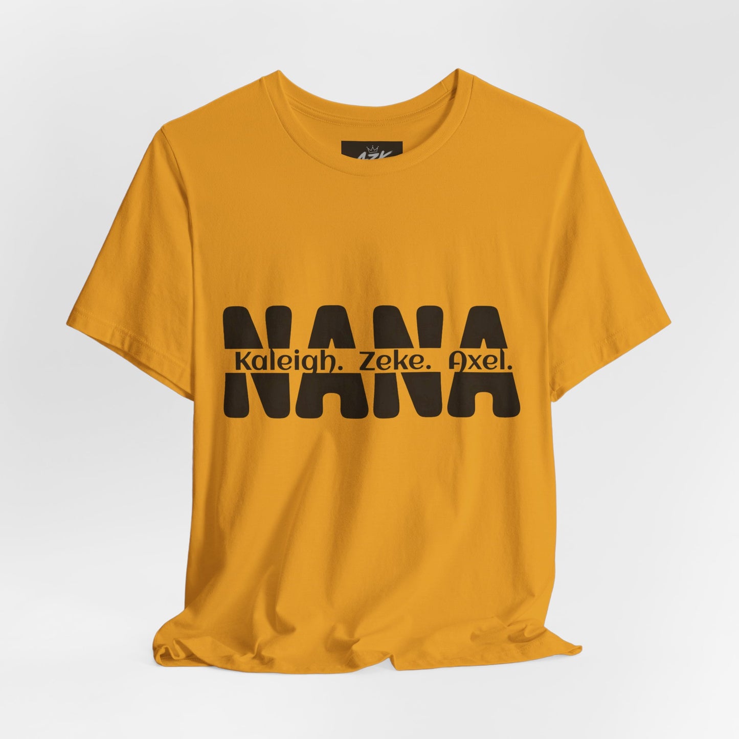 NANA Personalized Name Tee — Custom Grandma Shirt with Names (Kaleiah, Zeke, Axel)