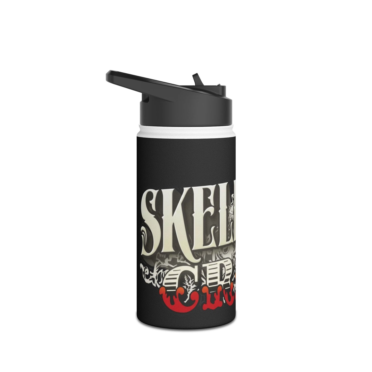 Skull & Flames Stainless Steel Water Bottle — Rocker Graphic Insulated Bottle