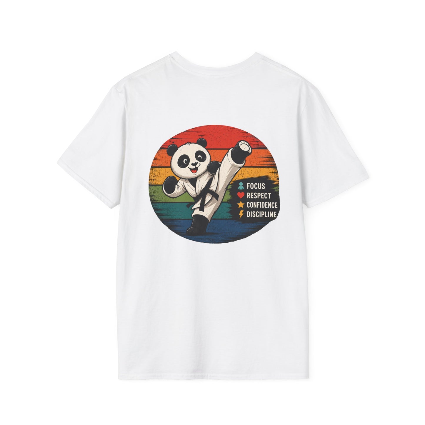 Panda Karate T-Shirt – Focus, Respect, Confidence, Discipline