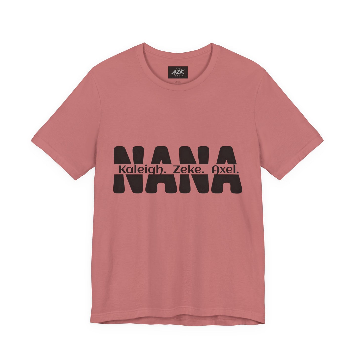 NANA Personalized Name Tee — Custom Grandma Shirt with Names (Kaleiah, Zeke, Axel)
