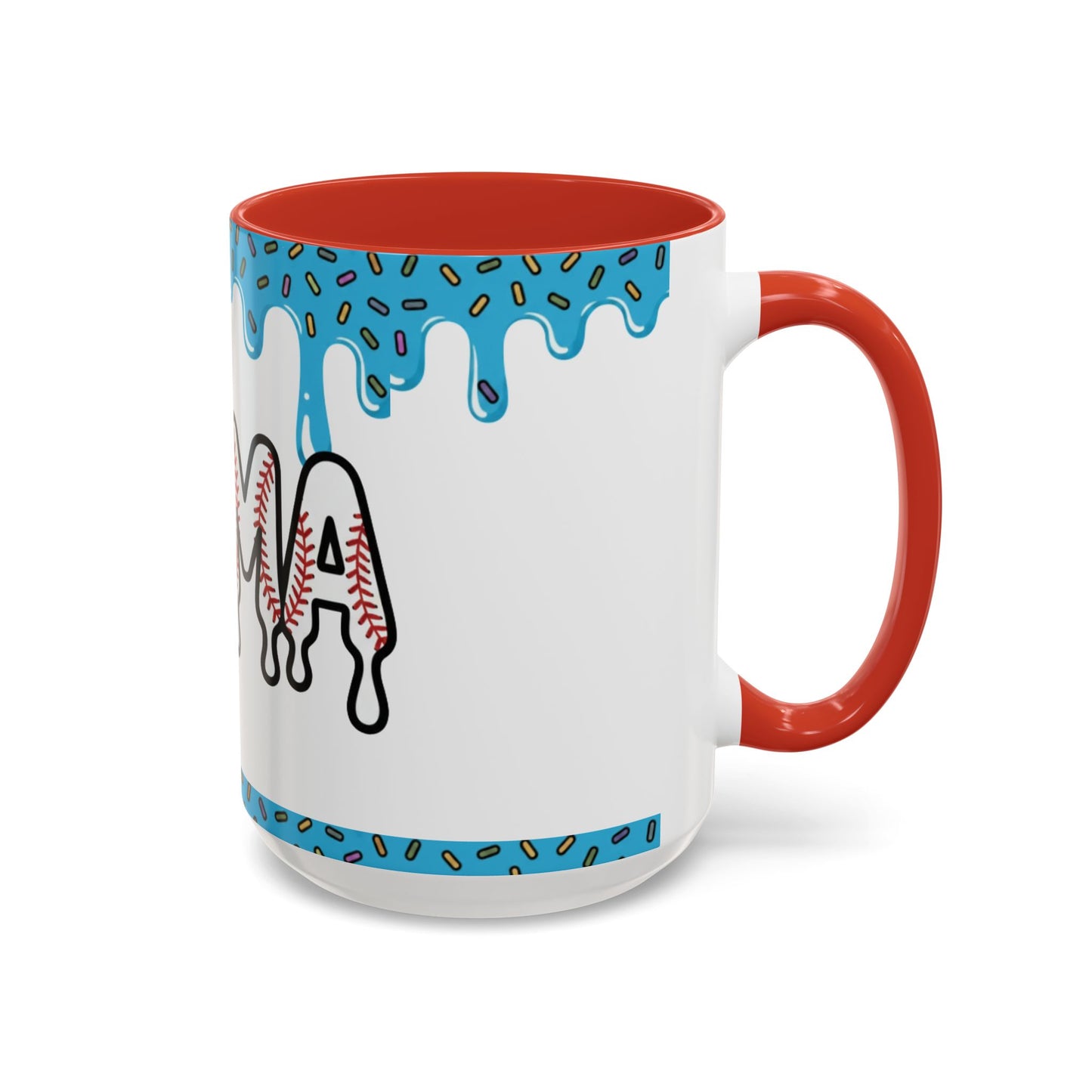 Mama Baseball Accent Coffee Mug — Drip Design for Baseball Moms (11/15oz)