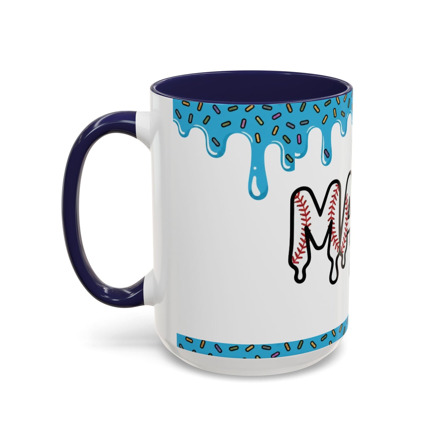 Mama Baseball Accent Coffee Mug — Drip Design for Baseball Moms (11/15oz)