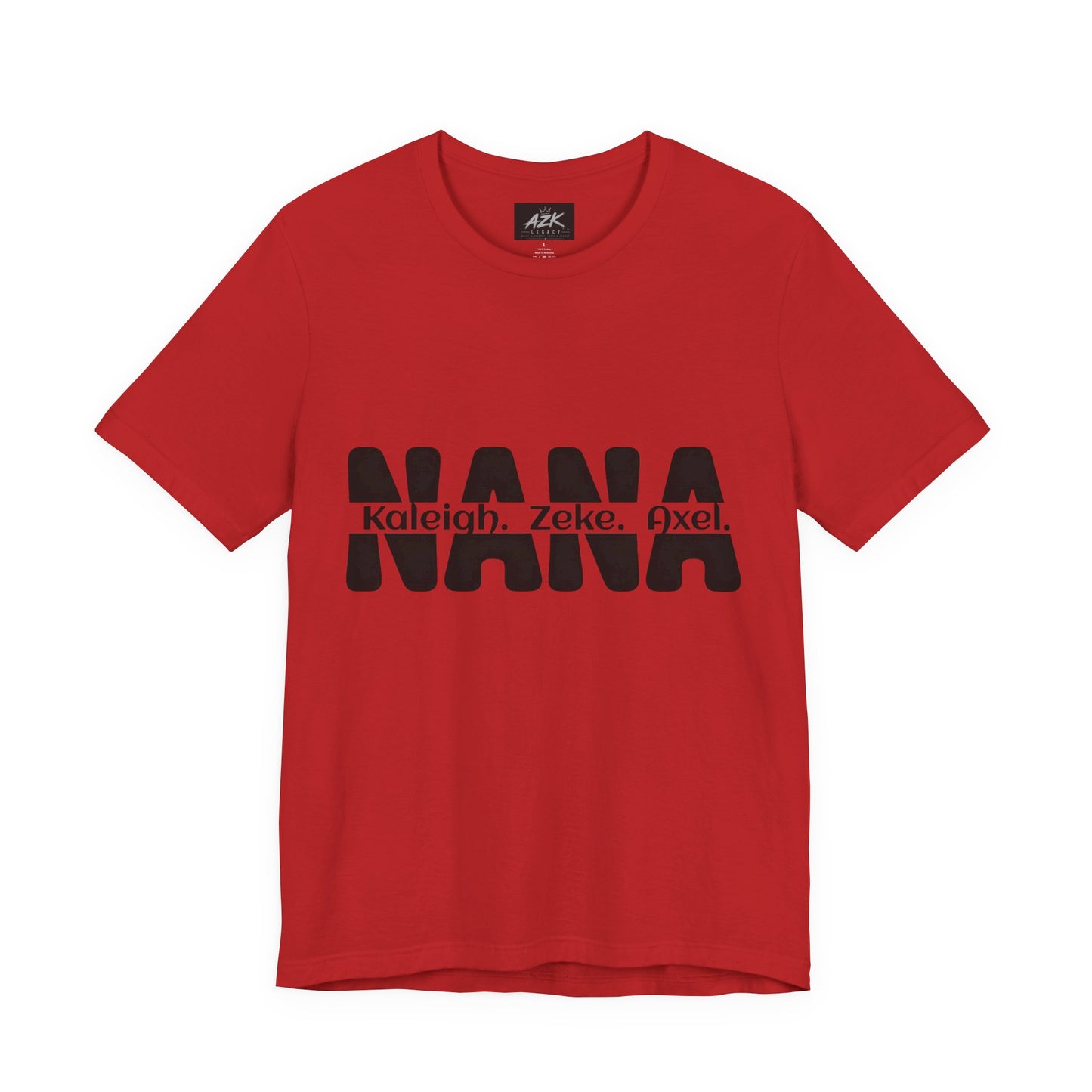 NANA Personalized Name Tee — Custom Grandma Shirt with Names (Kaleiah, Zeke, Axel)