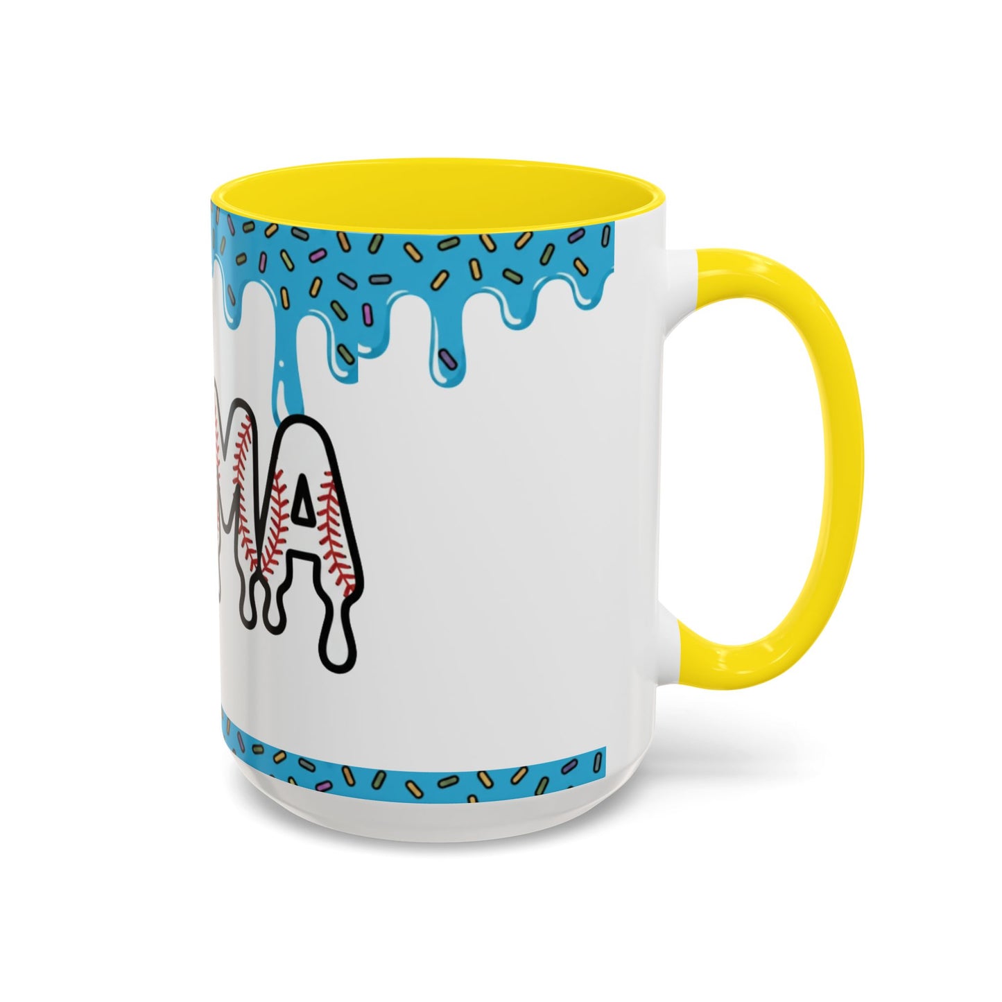 Mama Baseball Accent Coffee Mug — Drip Design for Baseball Moms (11/15oz)