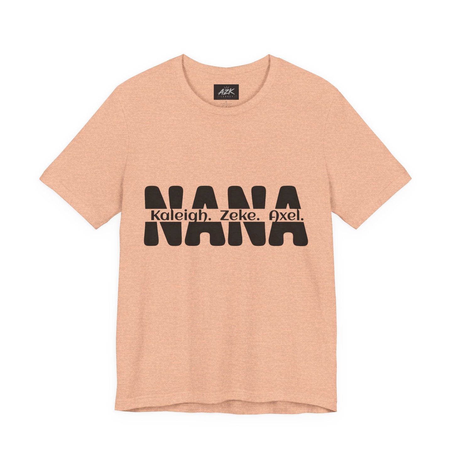 NANA Personalized Name Tee — Custom Grandma Shirt with Names (Kaleiah, Zeke, Axel)