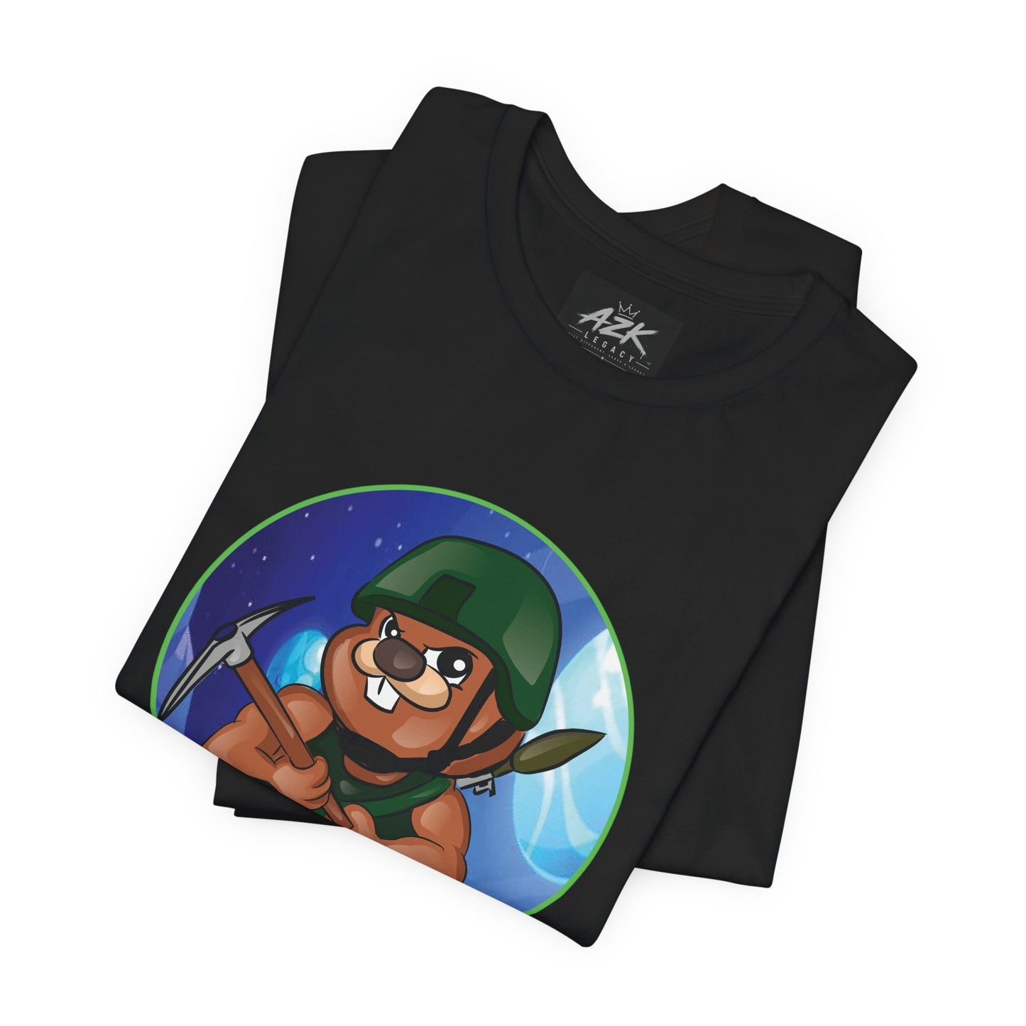 Soldier Bear Cartoon T‑Shirt — Cute Military Mascot Tee