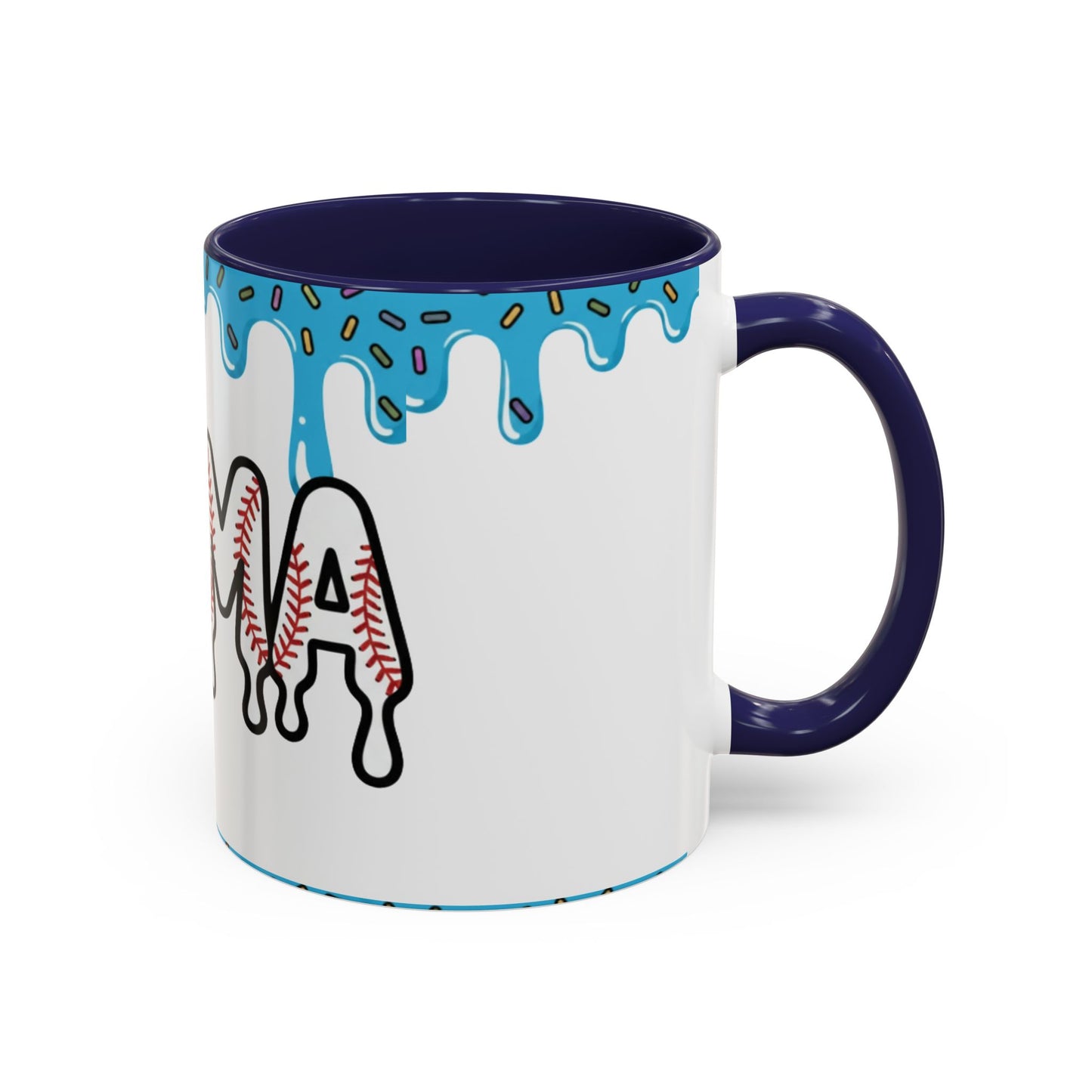 Mama Baseball Accent Coffee Mug — Drip Design for Baseball Moms (11/15oz)