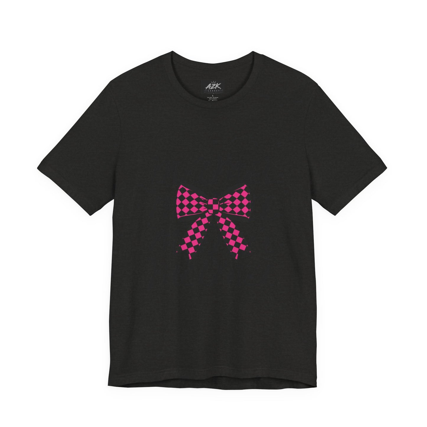 Mama Script Tee with Pink Plaid Bow