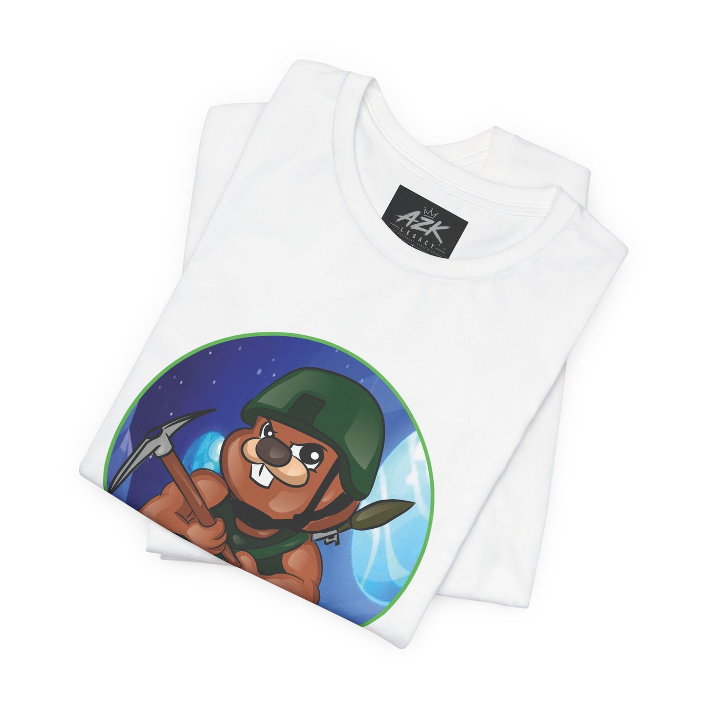 Soldier Bear Cartoon T‑Shirt — Cute Military Mascot Tee