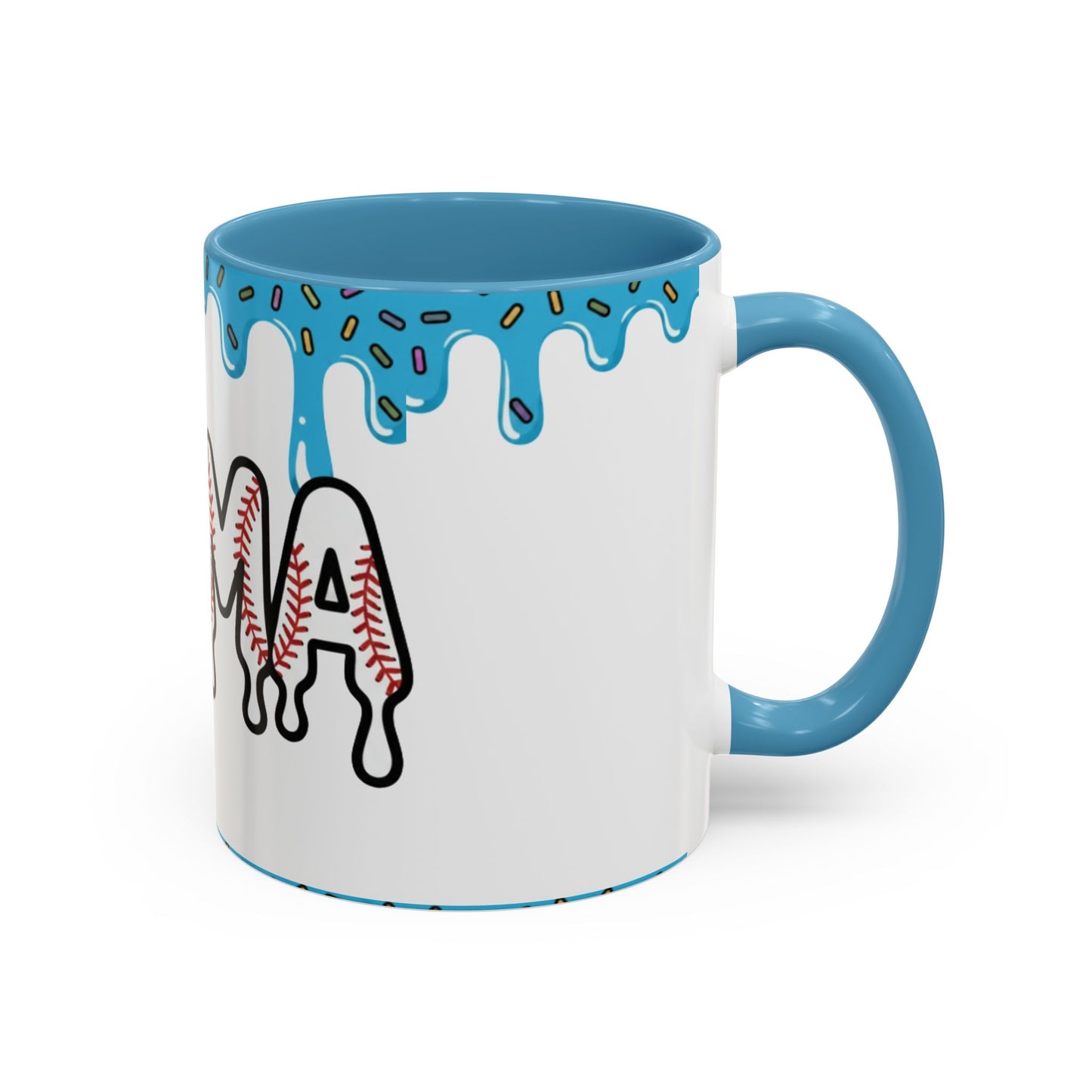 Mama Baseball Accent Coffee Mug — Drip Design for Baseball Moms (11/15oz)