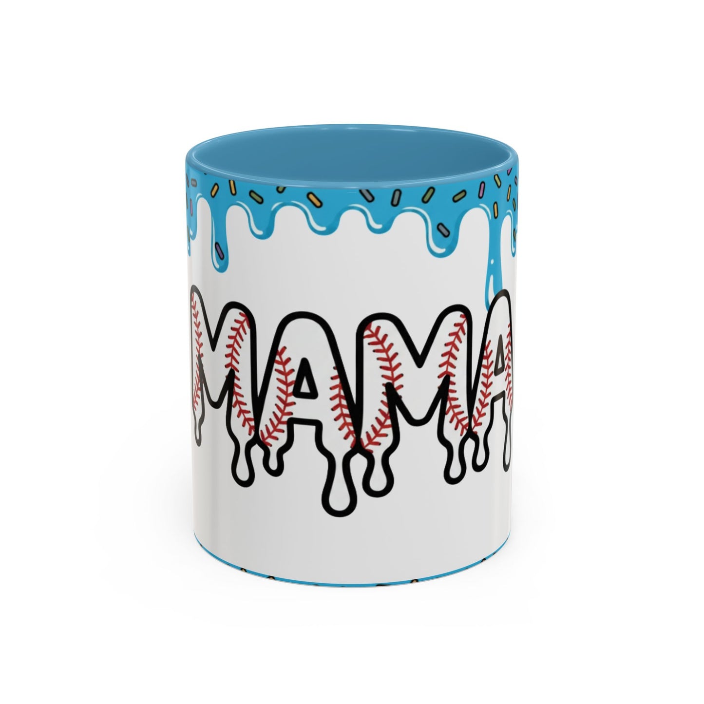 Mama Baseball Accent Coffee Mug — Drip Design for Baseball Moms (11/15oz)